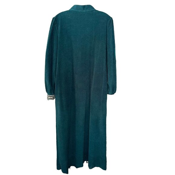 Vanity Fair Green Shevelva Night Gown Dress 3/4 zip up closure Size XL - Picture 4 of 7